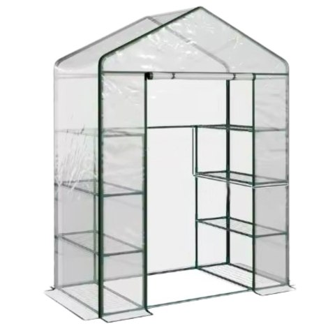 Mini Szklarnia Balkonowa Ogrodowa 4 Półki Metalowe Folia PVC 195 x 143 x 73cm LEAN