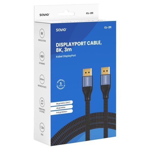 Kabel CL-211 Displayport 2.1 3m