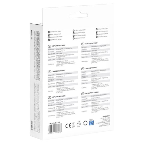 Kabel DisplayPort 2.1 1m CL-209