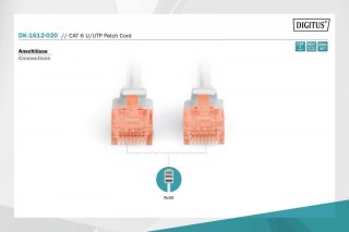 Patch cord U/UTP kat.6 PVC 2m szary