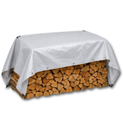 Plandeka Wodoodporna Folia Zbrojona Ochronna Przeciwdeszczowa Szara 2x4 M LEAN