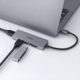 HUB USB-C CB-C63 aluminiowy | Ultra Slim | 4w1 | 3xUSB 3.1 | 1xMicroSD i SD