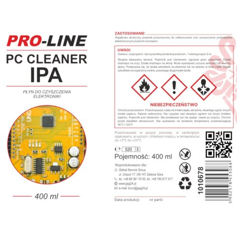 PC CLEANER IPA płyn do czyszczenia elektroniki PRO-LINE spray 400ml PRO-LINE