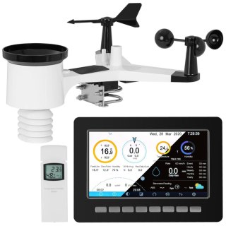 Bezprzewodowa stacja meteorologiczna pogodowa solarna 7w1 LCD WiFi 100m Steinberg Systems