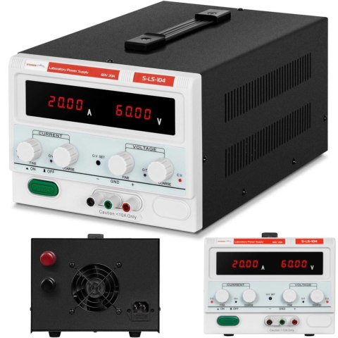 Zasilacz laboratoryjny serwisowy 0-60 V 0-20 A DC 1200 W Stamos Germany