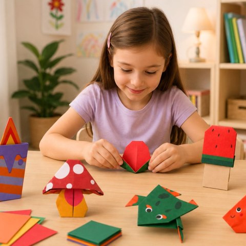 Kolorowy Zeszyt z Origami Dla Dzieci Zwierzęta Poziomy Trudności 30 Arkuszy LEAN