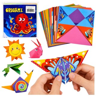 Zestaw Do Origami Papier Kolorowy Książeczka Instruktażowa 100 Arkuszy LEAN