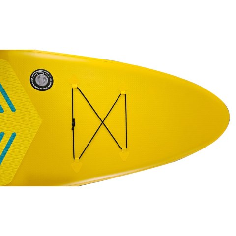 Deska SUP pompowana do pływania z siedzeniem akcesoriami wiosło zestaw żółta 350 cm Kik Sp. z o. o. Sp. k.