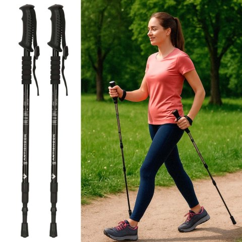 Kijki kije trekkingowe do nordic walking składane 2 sztuki czarne Kik Sp. z o. o. Sp. k.