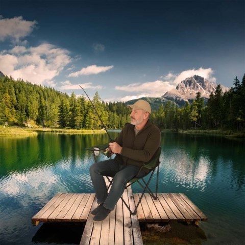 Krzesło składane wędkarskie LUARO turystyczne kempingowe na ryby zielone Kik Sp. z o. o. Sp. k.