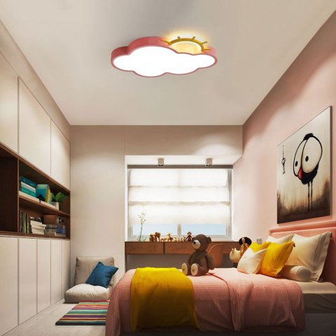 Lampa LED sufitowa plafon do pokoju dziecięcego ściemniana + pilot chmurka różowa Kik Sp. z o. o. Sp. k.