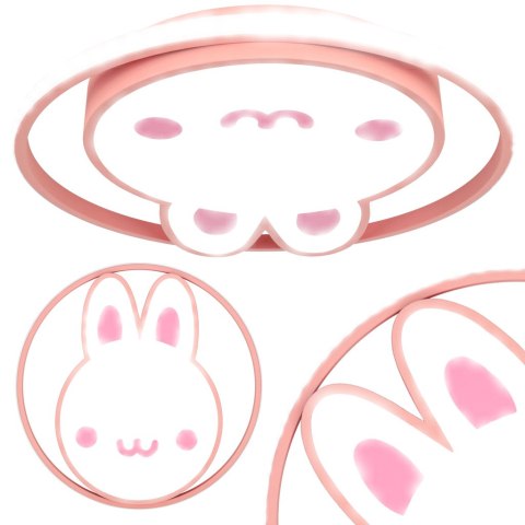 Lampa LED sufitowa plafon do pokoju dziecięcego ściemniana + pilot króliczek Kik Sp. z o. o. Sp. k.