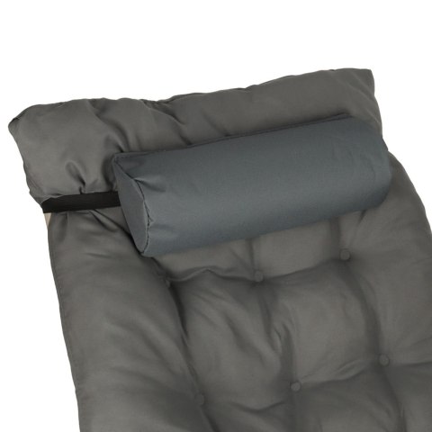 Leżak ogrodowy LUARO fotel składany turystyczny z poduszką szary Kik Sp. z o. o. Sp. k.