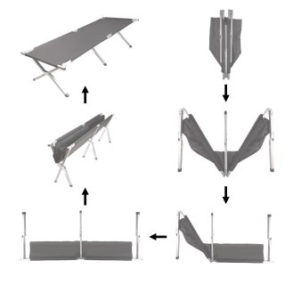 Łóżko polowe LUARO składane turystyczne kanadyjka czarne 150kg Kik Sp. z o. o. Sp. k.