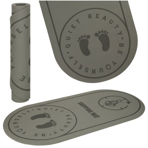 Mata fitness do ćwiczeń jogi skakania na skakance wygłuszająca antypoślizgowa 125x61,5x0,6 cm szara Kik Sp. z o. o. Sp. k.