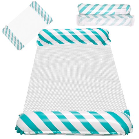 Materac dmuchany plażowy hamak wodny leżak fotel krzesło do pływania basenu niebieski Kik Sp. z o. o. Sp. k.