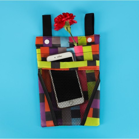 Torba na rower hulajnogę kierownicę telefon sakwa rowerowa kolorowa kratka Kik Sp. z o. o. Sp. k.