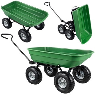 Wózek Ogrodowy Transportowy Wyjmowana Odchylana Taca Zielony 120 kg LEAN