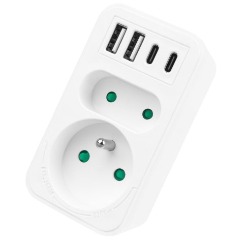 MACLEAN GNIAZDKO PRĄDOWE X2 + 4XUSB MCE249 F/W
