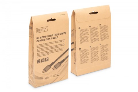 Kabel Premium połączeniowy HDMI 2.1 Ultra HighSpeed 8K60Hz UHD Typ HDMI A/A M/M 3m Czarny Digitus