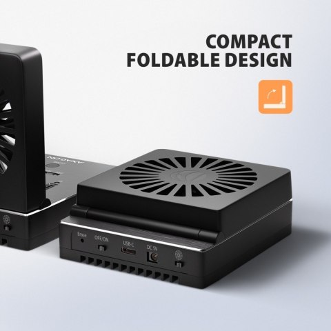 ADSA-M2C44 Stacja dokująca USB4 dla 4x M.2 NVMe SSD z funkcją klonowania dysków bez komputera, z wentylatorem chłodzącym