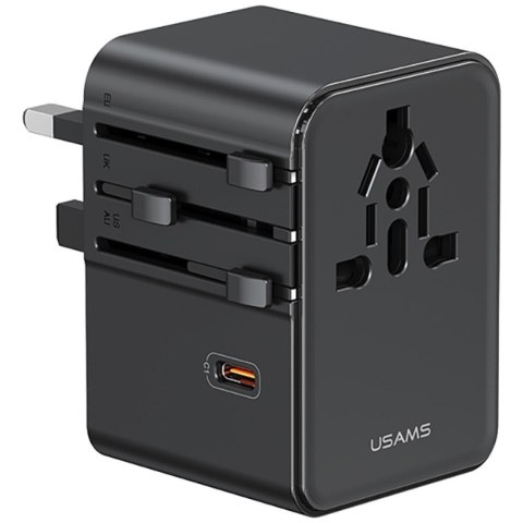 Ładowarka Travel Adapter 70W US/AU/EU/UK 3xUSB-C 4w1 czarny