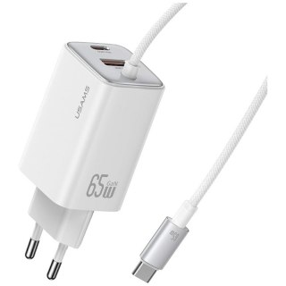 Ładowarka sieciowa JC Series CC266 65W GaN Fast Charger wbudowanykabel USB-C biała