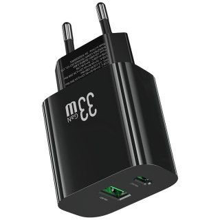 Ładowarka sieciowa T65 33W Fast Charging 1xUSB-C 1xUSB-A czarna
