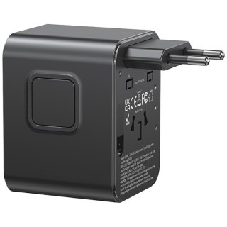 Ładowarka travel adapter 17W CC308 USB-C + USB-A 4w1 US/AU/EU/UK czarna