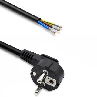 Kabel zasilający | wtyczka kątowa SCHUKO CEE 7/7 (E/F) | miedź Cu| odizolowany lutowany | 3x1.0mm2 | 1.8m