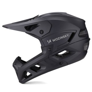 Kask rowerowy fullface z odpinanym daszkiem 55-57 cm - czarny WOZINSKY