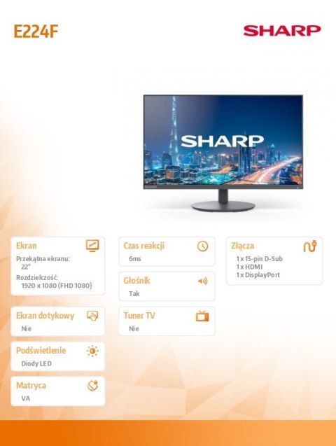 Monitor MultiSync DD-E224F 22 Czarny