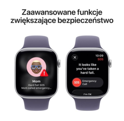 Watch Series 11 GPS koperta 42 mm z aluminium w kolorze srebrnym, pasek sportowy w kolorze mlecznego fioletu - rozmiar M/L