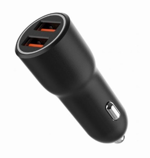Ładowarka samochodowa 2xUSB-A QC3.0 36W czarna Gembird