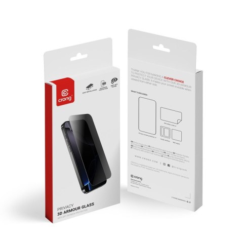 Hartowane szkło prywatyzujące Privacy 3D Armour Glass do iPhone 16 / iPhone 15