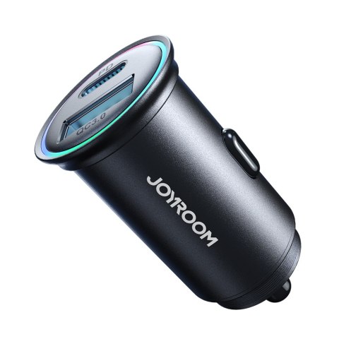 Mini ładowarka samochodowa 60W USB-A QC3.0 USB-C PD czarna JOYROOM