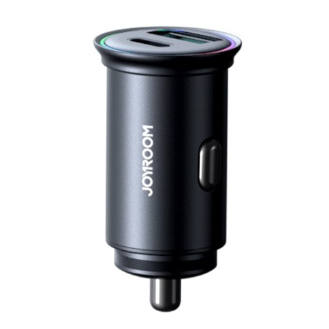 Mini ładowarka samochodowa 60W USB-A QC3.0 USB-C PD czarna JOYROOM