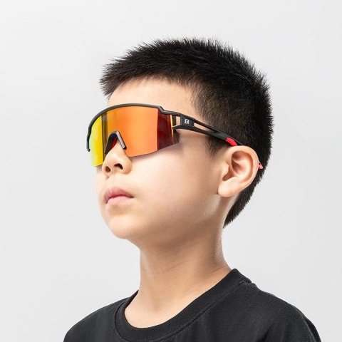 Okulary rowerowe polaryzacyjne dla dzieci z filtrem UV - czarne ROCKBROS