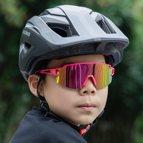 Okulary rowerowe polaryzacyjne dla dzieci z filtrem UV - czarne ROCKBROS