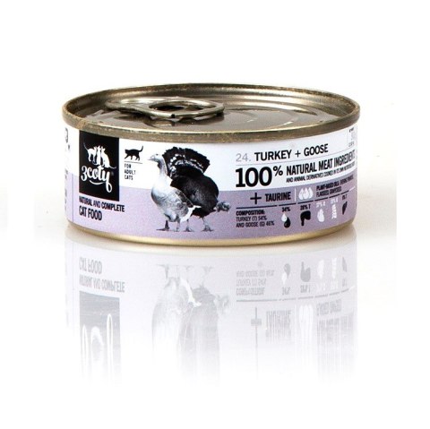 3Coty TURKEY + GOOSE for Adult cats 80g