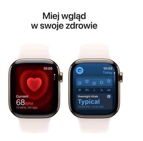 Watch Series 11 GPS + Cellular koperta 46 mm z tytanu w kolorze złotym, pasek sportowy w kolorze łagodnego różu - rozmiar S/M