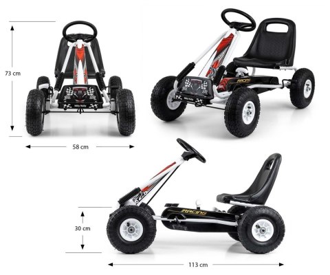 Gokart na pedały Thor Biały