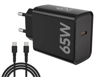 Zasilacz PD65W USB-C uniwersalny do notebooków, smartfonów, tabletów, power banków oraz innych urządzeń z gniazdem zasilającym U Rebeltec