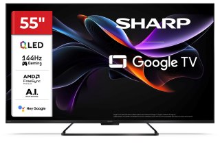 Telewizor SHARP 55HR7265E QLED 55" 4K Ultra HD Google TV Dolby Digital Plus DVB-T2 Czarny