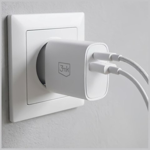 Ładowarka sieciowa 30W USB-A USB-C PD3.0 QC4+ FlowPower biała