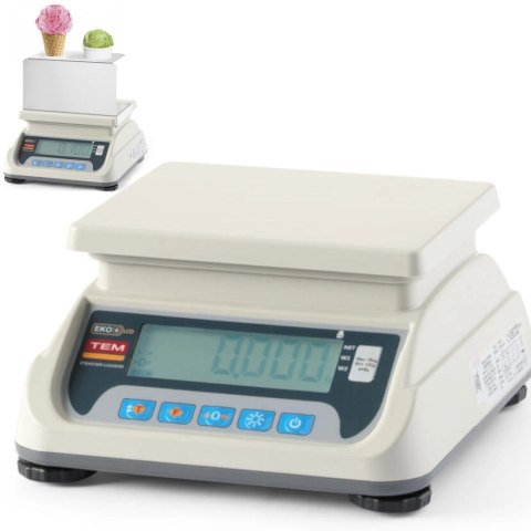 Waga do odmierzania porcji lodów z legalizacją M RS232 LCD 20 g - 6 kg / 2g TEM
