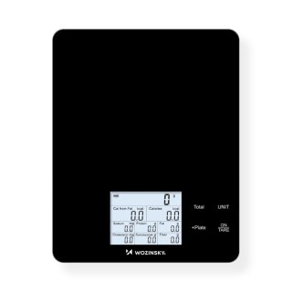 Waga kuchenna inteligentna z wyświetlaczem aplikacją Bluetooth 10 kg - czarna WOZINSKY