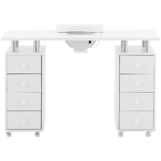 Biurko kosmetyczne do manicure z pochłaniaczem 8 szuflad 119 x 45 x 77 cm Physa