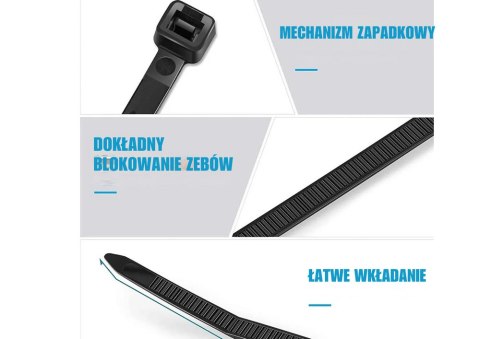 Opaski Zaciskowe Kablowe Do Kabli Ziperki Trytki Trytytki 250x1.2 MM LEAN