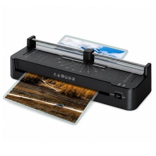 Laminator Ze Zgrzewarką i Gilotyną 3W1 Do Dokumentów Zdjęć A3 Czarny LEAN